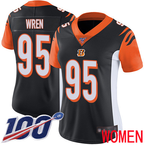 Cincinnati Bengals Limited Black Women Renell Wren Home Jersey NFL Footballl #95 100th Season Vapor Untouchable